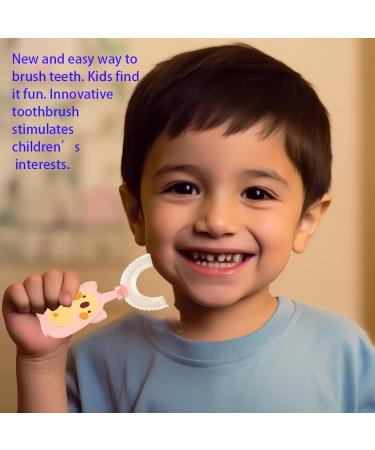 360 U-Shaped Toothbrush for Toddlers & Kids (Ages 2-8) Foam Manual Brush with Interchangeable Heads Incentive Stickers & Cute Frog Design - Buy Online on GoSupps.com