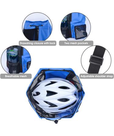 WANDF Swim Bag Mesh Drawstring Backpack with Wet Pocket Beach Backpack for Swimming Gym and Workout Gear Navy Blue Large - Buy Online on GoSupps.com