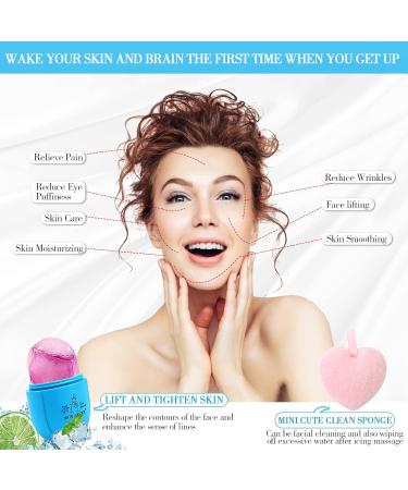 Buy Blue Ice Roller for Face & Eyes - Facial Ice Roller with Scrubber Sponge for Ultimate Cooling and Relaxation - Buy Online on GoSupps.com