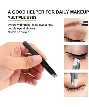 SetSail 7-Pack Precision Stainless Steel Tweezers for Women - Professional Eyebrow Kit with Case for Shaping and Hair Removal - Black - Buy Online on GoSupps.com