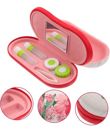 Healvian Double-Layer Glasses Case Kit | Hard Shell 2-in-1 Organizer for Kids | Flocked Cloth Red 16.5x7x5.5cm - Buy Online on GoSupps.com