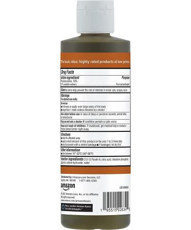 Amazon Basics 10% Povidone Iodine Solution Antiseptic 8 fl oz - First Aid Antiseptic 1-Pack - Buy Online on GoSupps.com