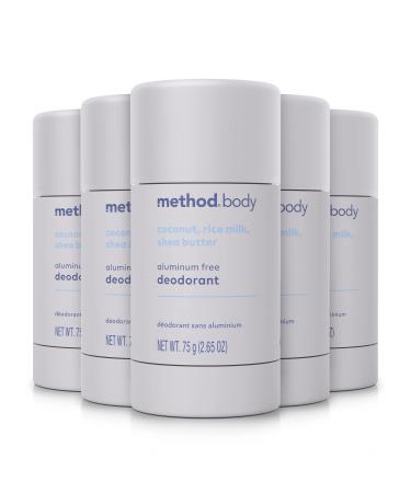 Method Deodorant Simply Nourish Aluminum Free 12 Hour Protection 2.65 oz (Pack of 5)