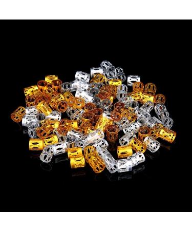 Dreadlock Accessories Adjustable Colorful Braiding Hair Rings Hair Braid Rings Adjustable Metal Decoration Tools(Gold+Silver) - Buy Online on GoSupps.com