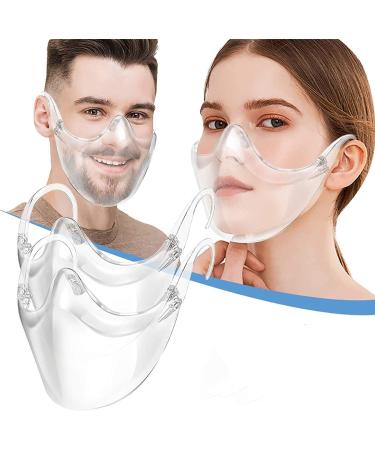 starze Clear Face S_hield 100 Percent Anti Fog Transparent Face Breathable Washable for Adults (2 Pcs M+L Anti-fogs)