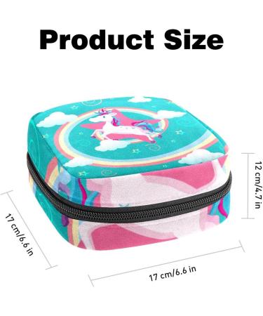 Shop Stylish Menstruation Pad Bag with Zipper - Unicorn Design | Women's Napkin & Tampon Collection Bag for Girls - Buy Online on GoSupps.com