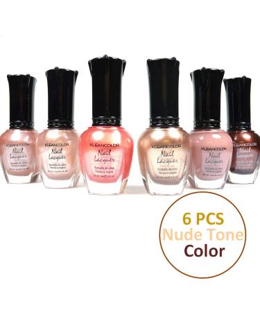 Kleancolor Nail Polish Lot of 6 Beige Shades + Free Earring Gift - Lacquer Collection - Buy Online on GoSupps.com