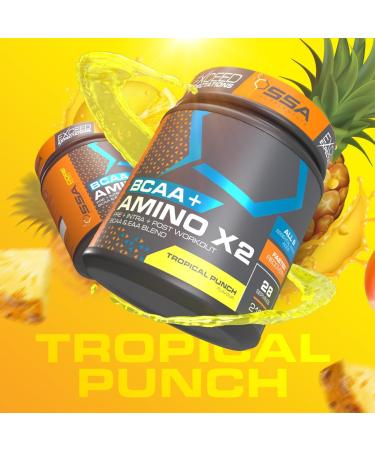 Shop BCAA + EAA Amino Acid Complex with Glutamine | Tropical Punch 210g - Keto Friendly Pre & Post Workout Recovery for Men & Women - Buy Online on GoSupps.com