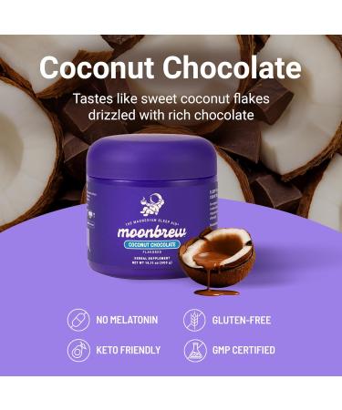 MoonBrew Nighttime Magnesium Coconut Chocolate Mix Natural Sleep Aid Drink Mix for Adults - Calming Melatonin-Free Sleep Support Powder with Magnesium Glycinate L-Theanine Chamomile & Zinc - Buy Online on GoSupps.com