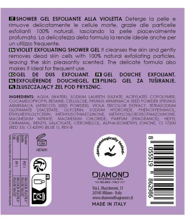  DIAMOND INTERNATIONAL DOUCE & MANIA | Violetta Shower Gel Scrub 300 ml - Exfoliating shower gel with violet fragrance moisturizing and removes dead skin cells leaving skin soft and fragrant - Buy Online on GoSupps.com