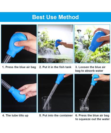 WEAVERBIRD Manual Fish Tank Water Changer Aquarium Dropper 30ml Aquarium Clean Pipette Dropper Fish Tank Cleaning Waste Remover Aquarium Gravel Cleaning Straw Blue - Buy Online on GoSupps.com