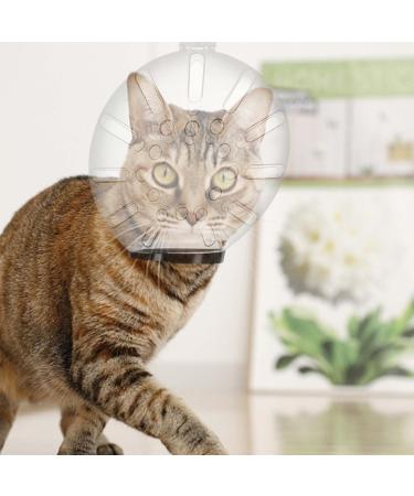 Adjustable Transparent Cat Muzzle & Space Helmet | Anti-Bite & Anti-Lick Protection with 46 Breathable Holes - Perfect for Cat Grooming & Care - Buy Online on GoSupps.com