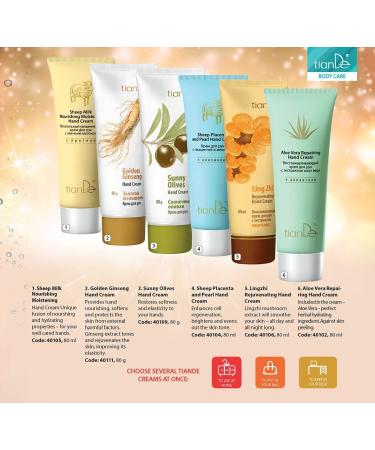 TianDe Rejuvenating Hand Cream with Lingzhi Mushroom - Nourishing Moisturizer for Soft Hands | 80g International Shipping - Buy Online on GoSupps.com