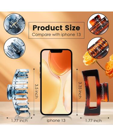 Zou.rena Hair Claw Clips for Women & Girls | 8-Piece Set for Short Thin & Long Thick Hair | 3.35 & 3.5 Glossy Color Clips - Ideal for All Hair Types - Buy Online on GoSupps.com