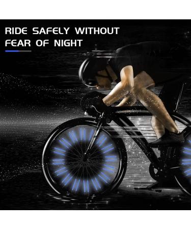 Flintronic Waterproof Bike Spoke Reflectors - 360 Warning Reflective Material Easy Assembly 96 Pieces Compatible with All Spoke Wheels - #3 Blue - Buy Online on GoSupps.com