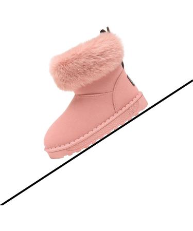 Yeeteepot Baby Girls' Winter Snow Boots | Boys Warm Lined Anti-Slip Booties | Plush Kids Shoes | Indoor Soft Toddler Booties 11.5 UK Child B Pink - Buy Online on GoSupps.com