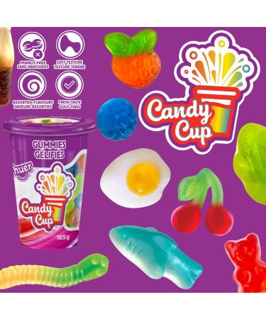 Huer - Candy Cup Gummy 6 Pack Assorted Flavoured Soft & Chewy Gummy Candies - 165g Cup (Pack of 6) Stocking Stuffers Christmas Gift Gummy Mix - Buy Online on GoSupps.com