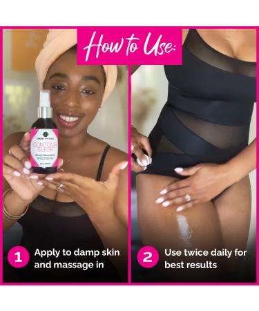Contour Sleek Cellulite Smoothing Oil - Intensive Anti-Cellulite & Skin Tightening Body Oil with Gotu Kola - Natural Detox Oil for Cupping Massage & Lymphatic Drainage - Buy Online on GoSupps.com