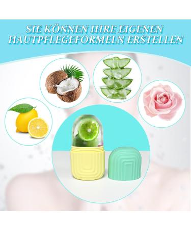 Scettar Face Ice Roller & Gua Sha Board - Reusable Silicone Facial Roller for Thin Skin Pore Reduction & Wrinkle Relief (Green) - Shop Internationally - Buy Online on GoSupps.com