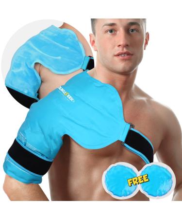 DUKUSEEK Shoulder Ice Pack Rotator Cuff Cold Therapy Large Arm Ice Packs Wrap with Hot Cold Compress for Injuries Shoulder Pain Relief Recovery After Surgery Long Lasting Reusable For Shoulder