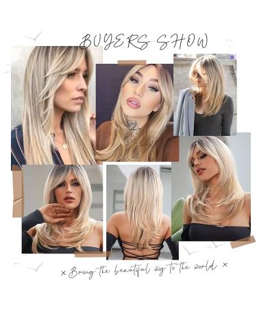 BLONDE UNICORN Long Ombre Blonde Synthetic Hair Wig for Women - Layered, Middle Part, Natural Look - Buy Online on GoSupps.com