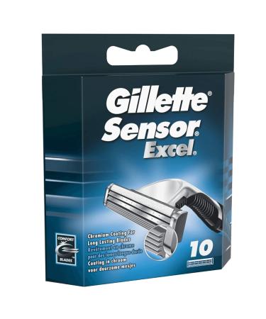 Gillette Sensor Excel Razor Blades for Men - Pack of 10 Blades | 10 Count - Buy Online on GoSupps.com