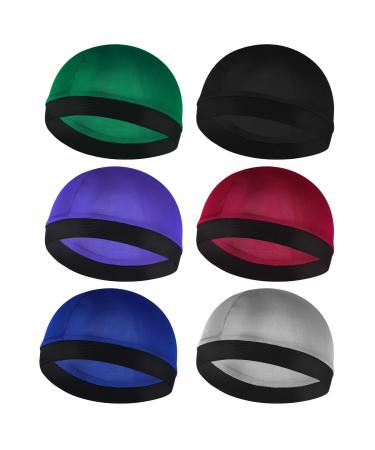 Lusofie 6 Pcs Kids Satin Wave Caps Boo Boo Cap Baby Wave Caps Kids Stocking Cap for Boys Girls