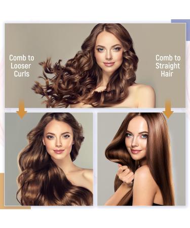 Hair Straightener Brush - Ceramic Ionic Comb | Fast Heat Dual Voltage 4 Temps Anti-Scald | Perfect for Natural Hairstyles - Buy Online on GoSupps.com