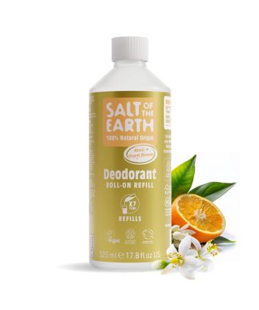 Salt Of the Earth Salt Of the Earth Natural Roll-On Deodorant Refill by Salt of the Earth Neroli & Orange Blossom - Vegan Long Lasting Protection Jumping Rabbit Approved Made in the UK - 530ml