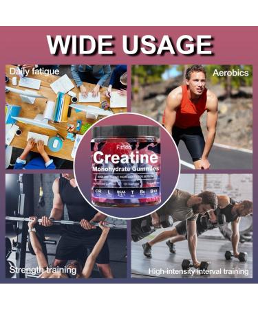 Creatine Monohydrate Gummies Complex 8000mg for Men and Women Containing L-carnitine & Taurine Build Muscle Boost Energy Faster Recovery Sugar Free & Vegan Raspberry & Blackberry 120 Count - Buy Online on GoSupps.com