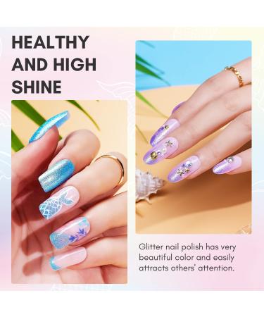 MAKARTT Glitter Pearl Gel Nail Polish Set - 6 Rainbow Colors, Summer Soak Off DIY Manicure Kit - Buy Online on GoSupps.com