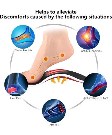 Orthotic Arch Support Insoles Plantar Fasciitis Insoles for Flat Feet Fallen Arch Over Pronation Metatarsalgia Shock Absorption Comfortable Inserts for Men and Women Men(6.5-9)28CM - Buy Online on GoSupps.com