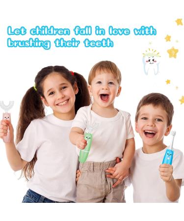 Kids Electric U-Shaped Toothbrush Set | Toddler Ultrasonic Toothbrush with 3 Brush Heads | Cartoon Design | Oral Cleaning for Children - Buy Online on GoSupps.com