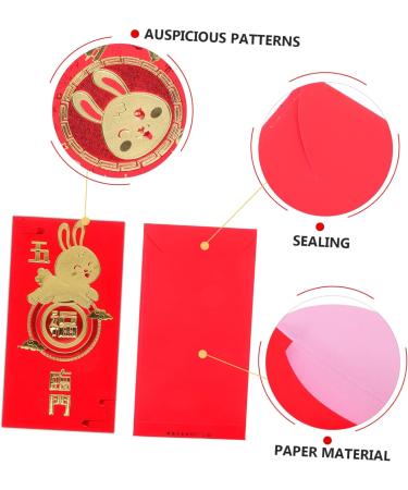 CAXUSD 30pcs Rabbit Year New Year Red Envelope New Year Red Envelopes Chinese Hong Bao Hong Bao for Kids Lai See Asian Decor Traditional Money Packets Lunar Calendar Child Paper Wallet As Shown 17x9cm - Buy Online on GoSupps.com