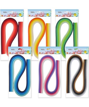 JUYA Paper Quilling Set 54cm Length Up to 42 Shade Colors 6 Pack(42 Colors Width 5mm) Width 5mm 42 Colors