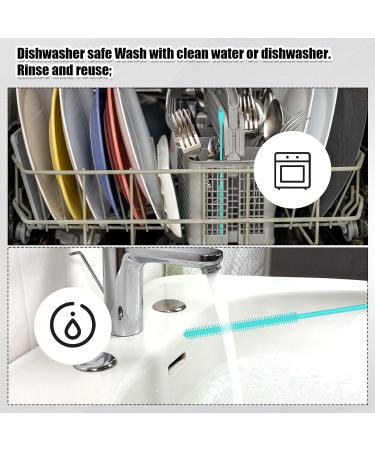 Buy 8mm Blue Silicone Straw Bumps | 24cm Reusable Straw Cleaner & Brush | Perfect for Glass & Metal Straws - International Shipping Available - Buy Online on GoSupps.com