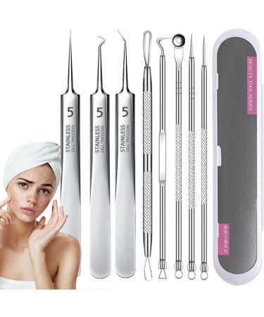 Black Head Remover | Pimple Extractor Tools | Acn e Extraction Tools Black Head and Pimple Extractor Kit Suitable for Face Cleaning Best Gifts for Adult Men and Women Stainless Black Head Remover - Buy Online on GoSupps.com