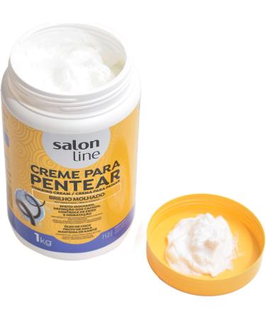 Salon Line Wet Gloss+Frizz Reduction+Ultra Moisturizing Effect 1kg Curl Defining Combing Cream (Coconut Oil Amla Oil Shea Butter) - Buy Online on GoSupps.com
