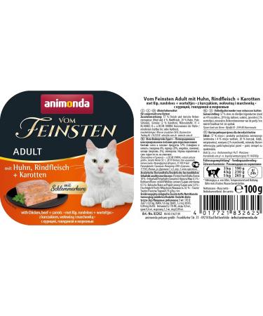 Animonda Adult Cat Food - Gourmet Wet Food with Chicken Beef & Carrots | 32 x 100g - International Shipping Available - Buy Online on GoSupps.com