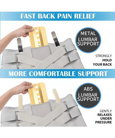 EGjoey Lower Back Brace for Herniated Disc & Sciatica Relief - Removable Stays for Support - Medium Ivory Grey - Buy Online on GoSupps.com