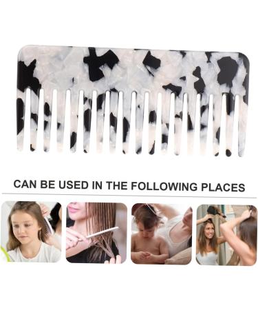 POPETPOP 1PC hair comb curly hair shampoo leopard decor combs for women Comb for Hair cellulose acetate comb Hair Salon Comb Hair Bang Comb white anti-static plate vinegar Miss horns - Buy Online on GoSupps.com
