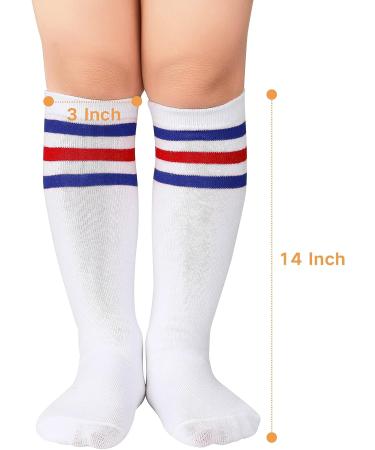 Komorebi Kids Toddler Soccer Knee High Tube Socks - Three Stripes Cotton Uniform Sports Stocking - Pure Purple - Buy Online on GoSupps.com