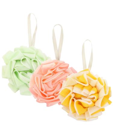 3pcs Bath Flower Adult Bath Sponge Cleaning Supplies Household Bathing Ball Men Bath Loofah Bathroom Shower Loofah Kids Bath Ball for Shower Loofah for Men Portable Bathing Balls
