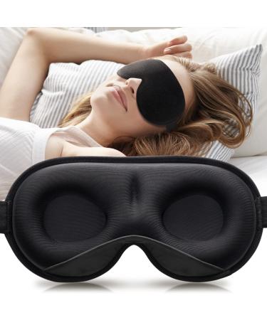 YFONG Sleep Mask, Women Men 2022 3D Micro Weighted Eye Mask Blocking Lights Sleeping Mask, Pressure Relief Night Sleep Eye Masks with Adjustable Strap, Eye Cover for Travel, Nap, Yoga