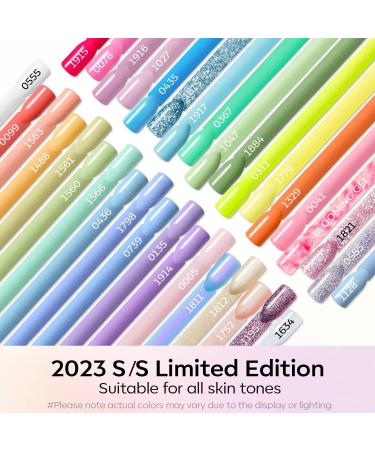 Modelones 40Pcs Gel Nail Polish Set - 36 Pastel Macaroon Glitter Colors for Spring/Summer Manicure - Includes Nail Primer, Base, Matte & Glossy Top Coat - Ideal for Girls & Women - Buy Online on GoSupps.com