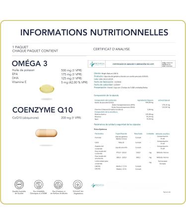 Omega 3 et Coenzyme Q10 Ubiquinol - 2 Compl ments en 1 Pack pour C ur et nergie Cellulaire I 56 Doses Journali res - Buy Online on GoSupps.com