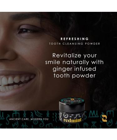 Redmint Herbal Tooth Cleansing Powder | Natural Ginger Oral Health | 15 ml - Refreshing & Eco-Friendly - Buy Online on GoSupps.com
