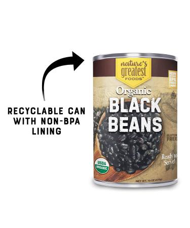 Nature's Greatest Foods Organic Canned Black Beans 15oz - 12 Pack | GMO-Free & Kosher | Ready-To-Serve - Buy Online on GoSupps.com