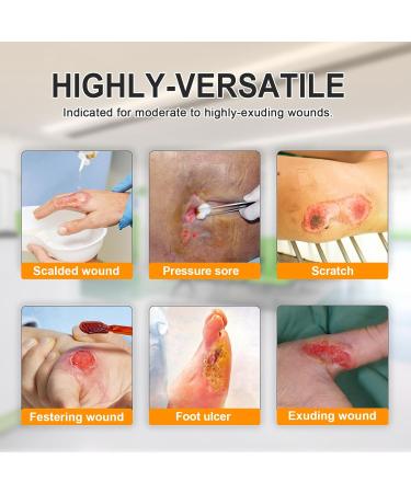 Carbou Silver Calcium Alginate Wound Dressing with Ag - 3x3 Patches | 10 Sterile Highly Absorbent Non-Stick Pads - Ideal for Effective Wound Care - Buy Online on GoSupps.com