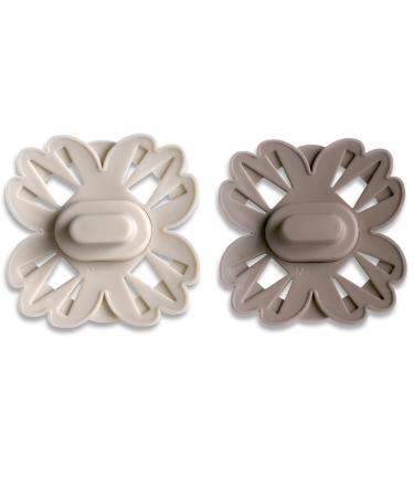 Mamillu Flurry-children's pacifier symmetrical baby pacifier 2 pieces BPA-free medical silicone made in EU (Vanilla Cream/Mocha 0-6m) Vanilla Cream/Mocha 0-6m